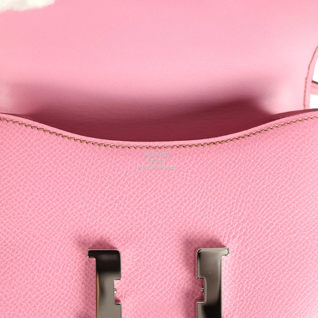 Micro Constance 14 Bubblegum Epsom Palladium Hardware Bag