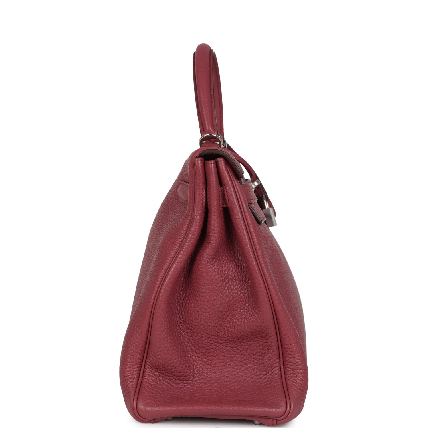 Retourne Kelly 35 Bois De Rose Clemence Palladium Hardware Bag