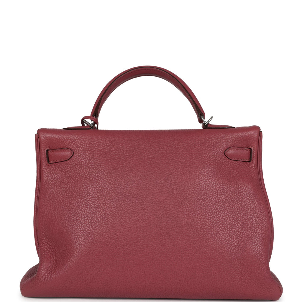 Retourne Kelly 35 Bois De Rose Clemence Palladium Hardware Bag