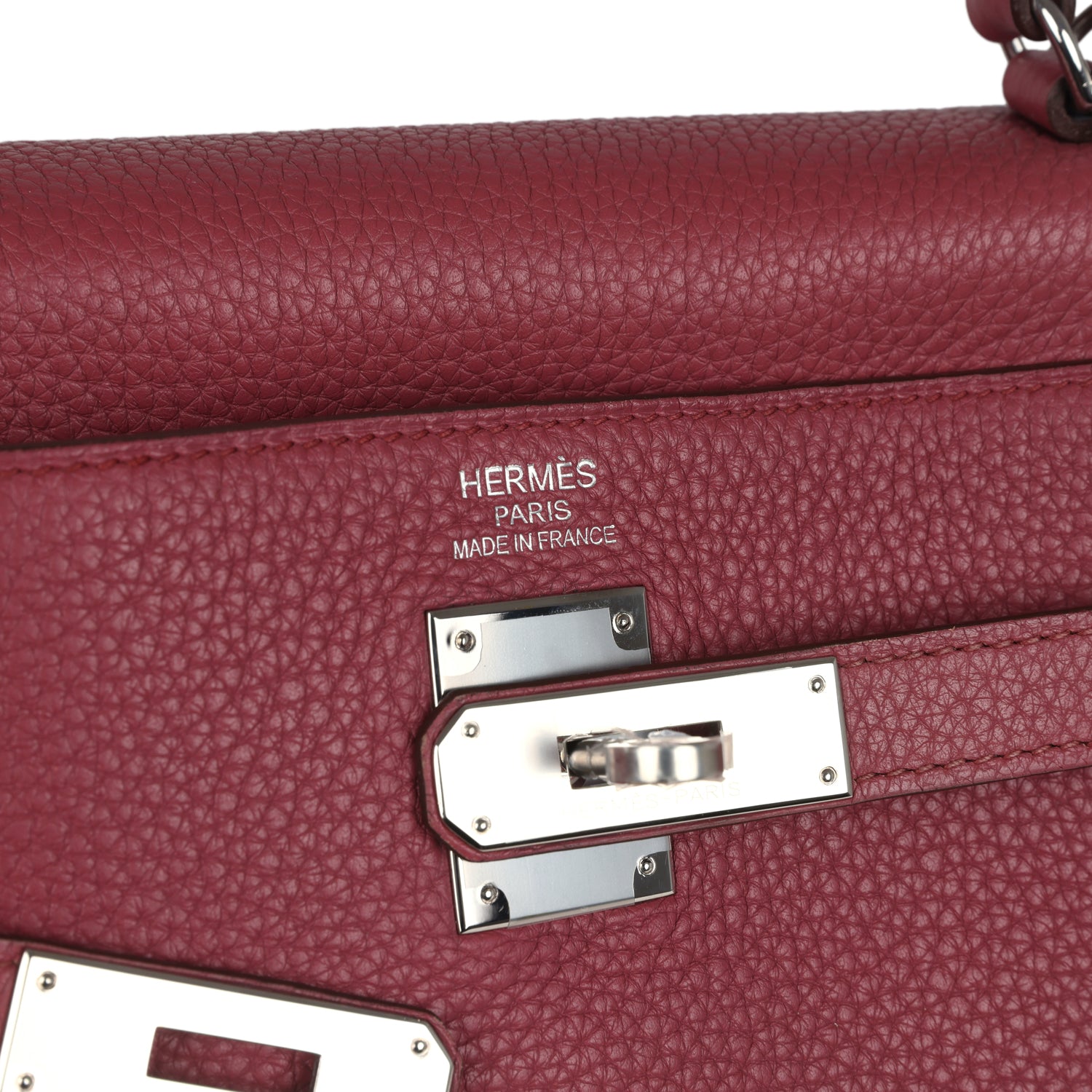Retourne Kelly 35 Bois De Rose Clemence Palladium Hardware Bag