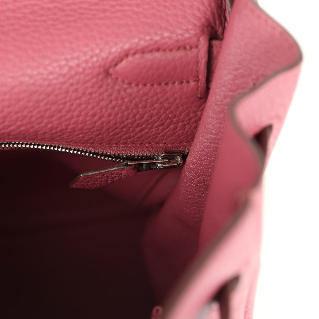Retourne Kelly 35 Bois De Rose Clemence Palladium Hardware Bag