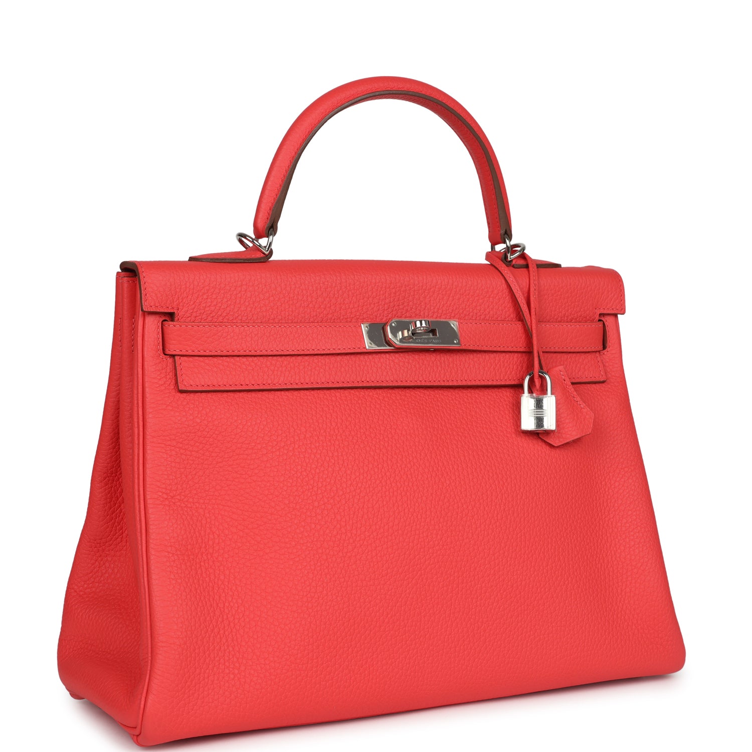 Retourne Kelly 35 Rose Jaipur Clemence Palladium Hardware Bag