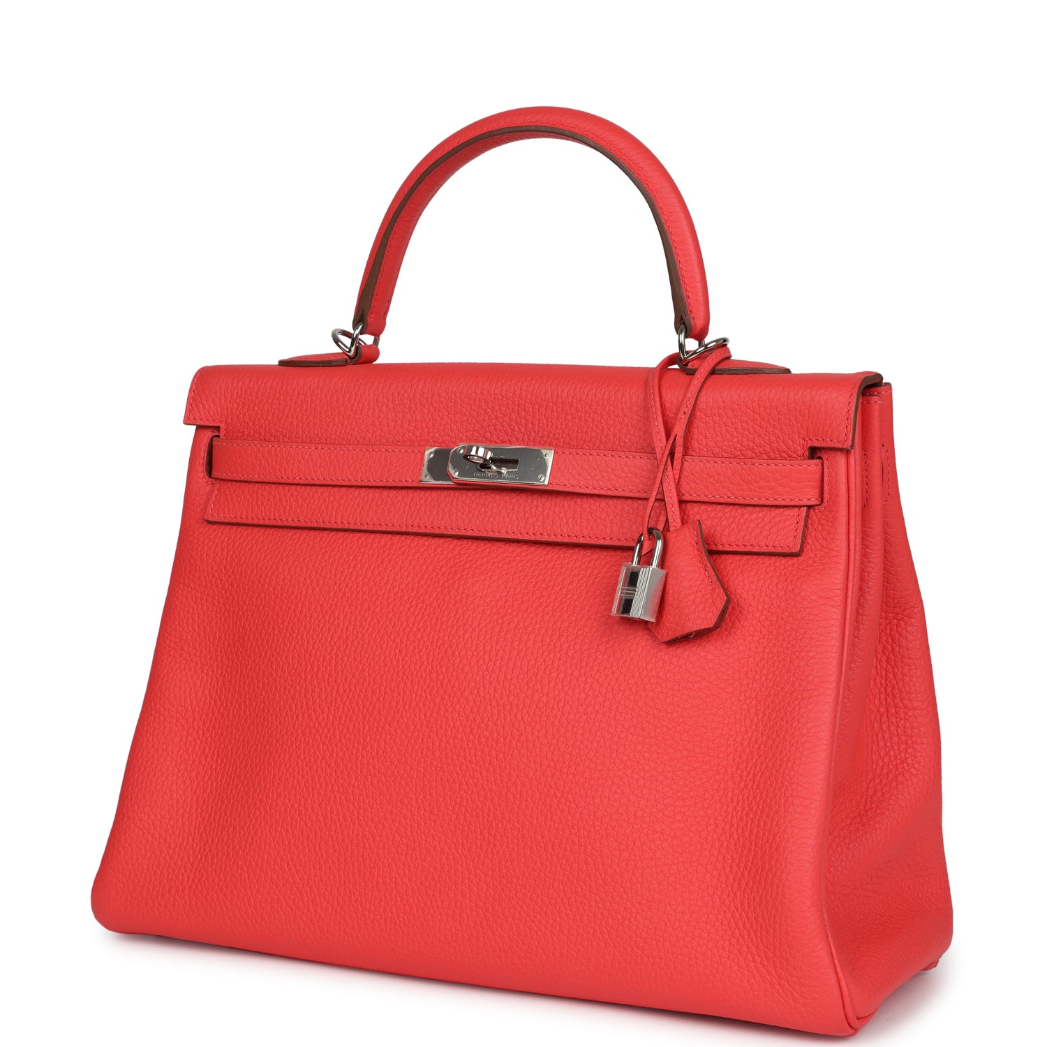 Retourne Kelly 35 Rose Jaipur Clemence Palladium Hardware Bag