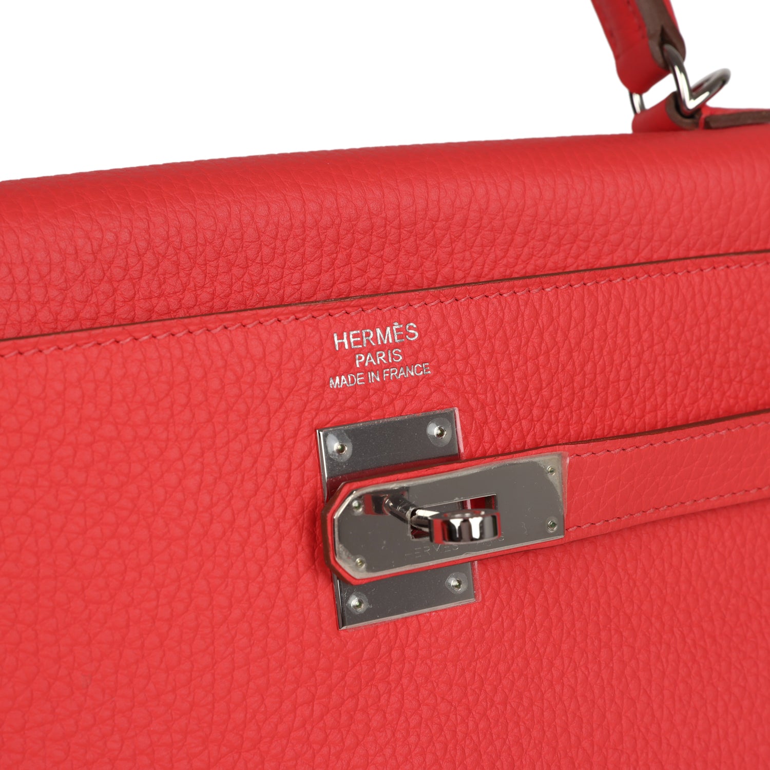 Retourne Kelly 35 Rose Jaipur Clemence Palladium Hardware Bag