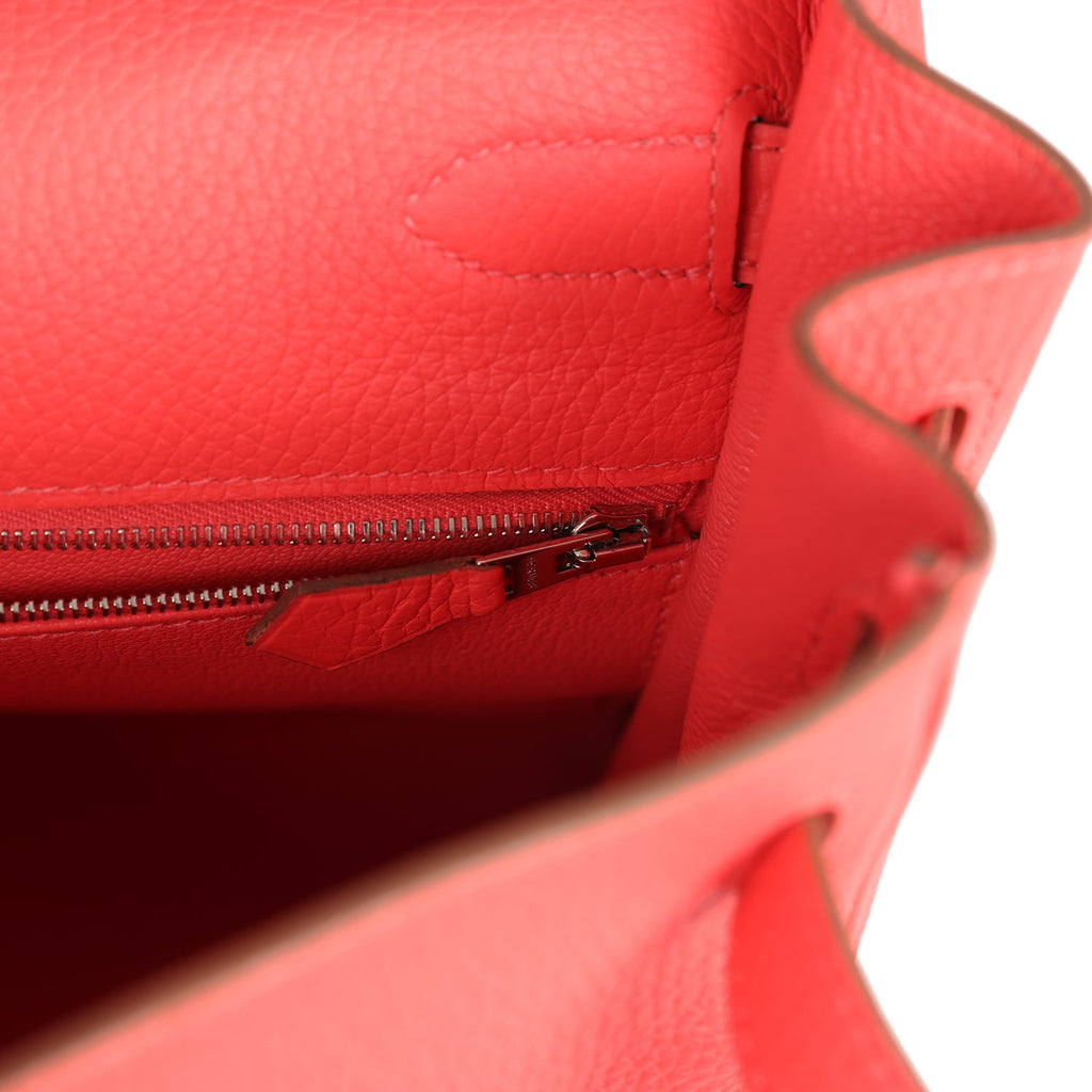 Retourne Kelly 35 Rose Jaipur Clemence Palladium Hardware Bag