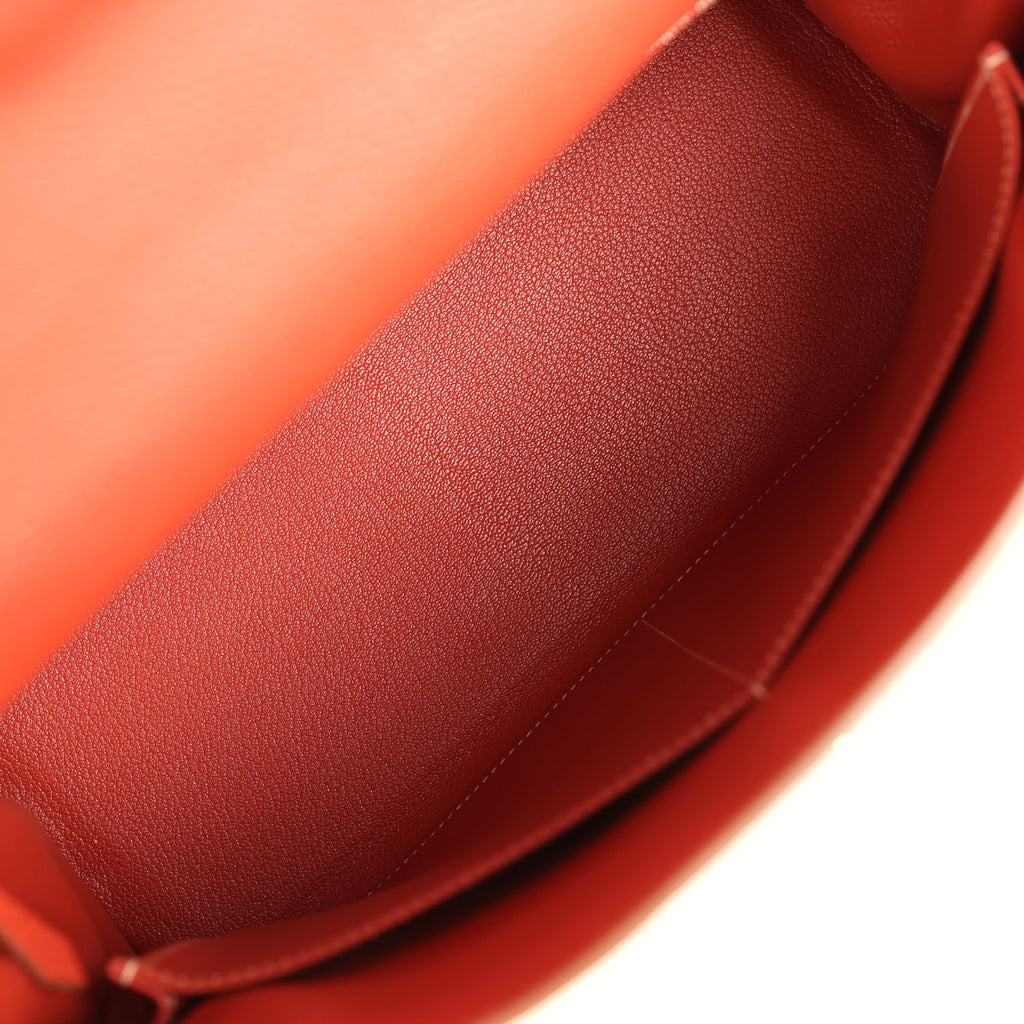 Retourne Kelly 35 Sanguine Clemence Palladium Hardware Bag