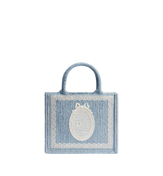 Small Dior Book Tote with Strap Celestial Blue Bag