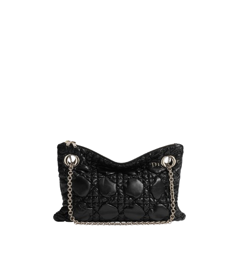 Small Dior Crunchy Black Puffy Bag