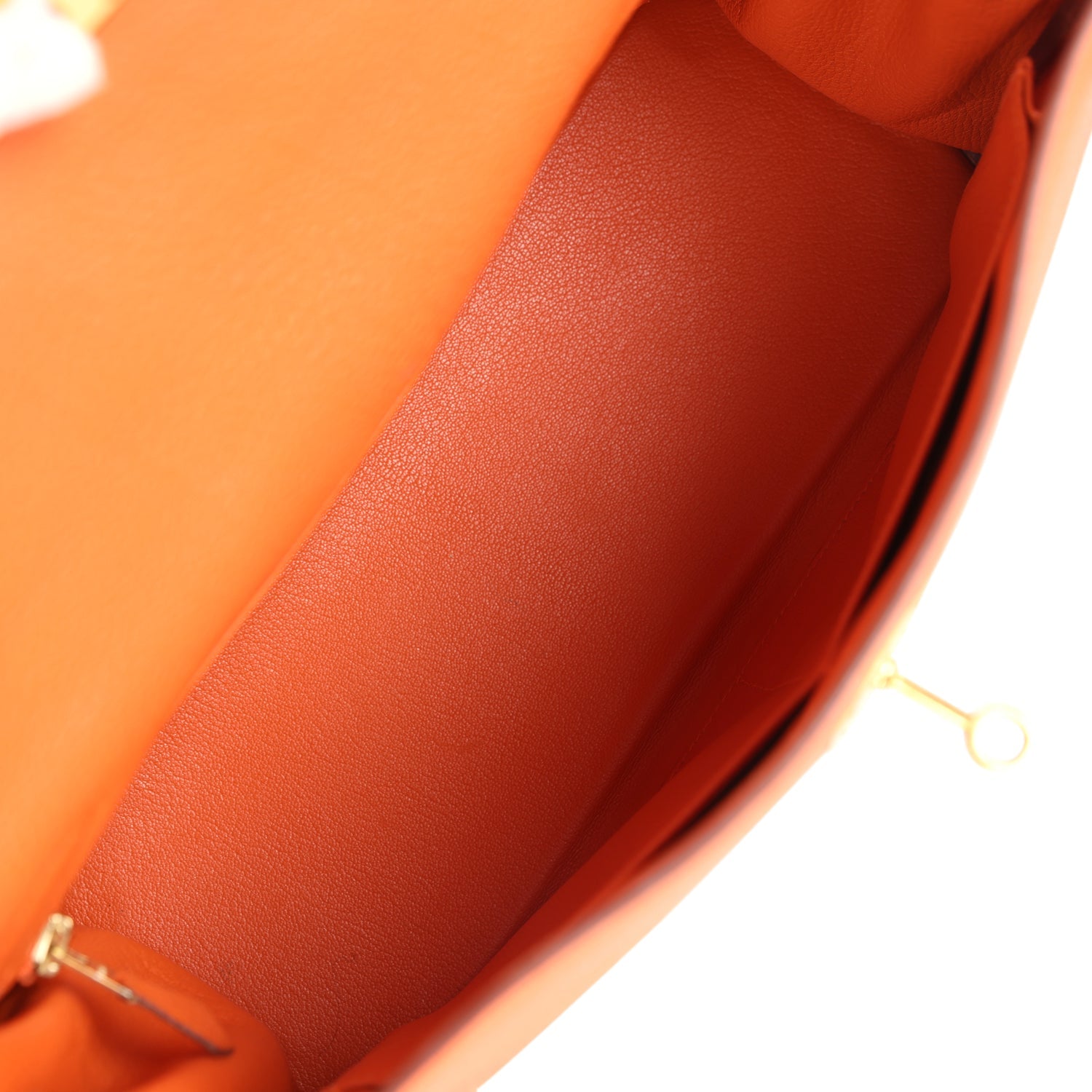 Vintage Kelly Retourne 32 Orange Togo Gold Hardware Bag