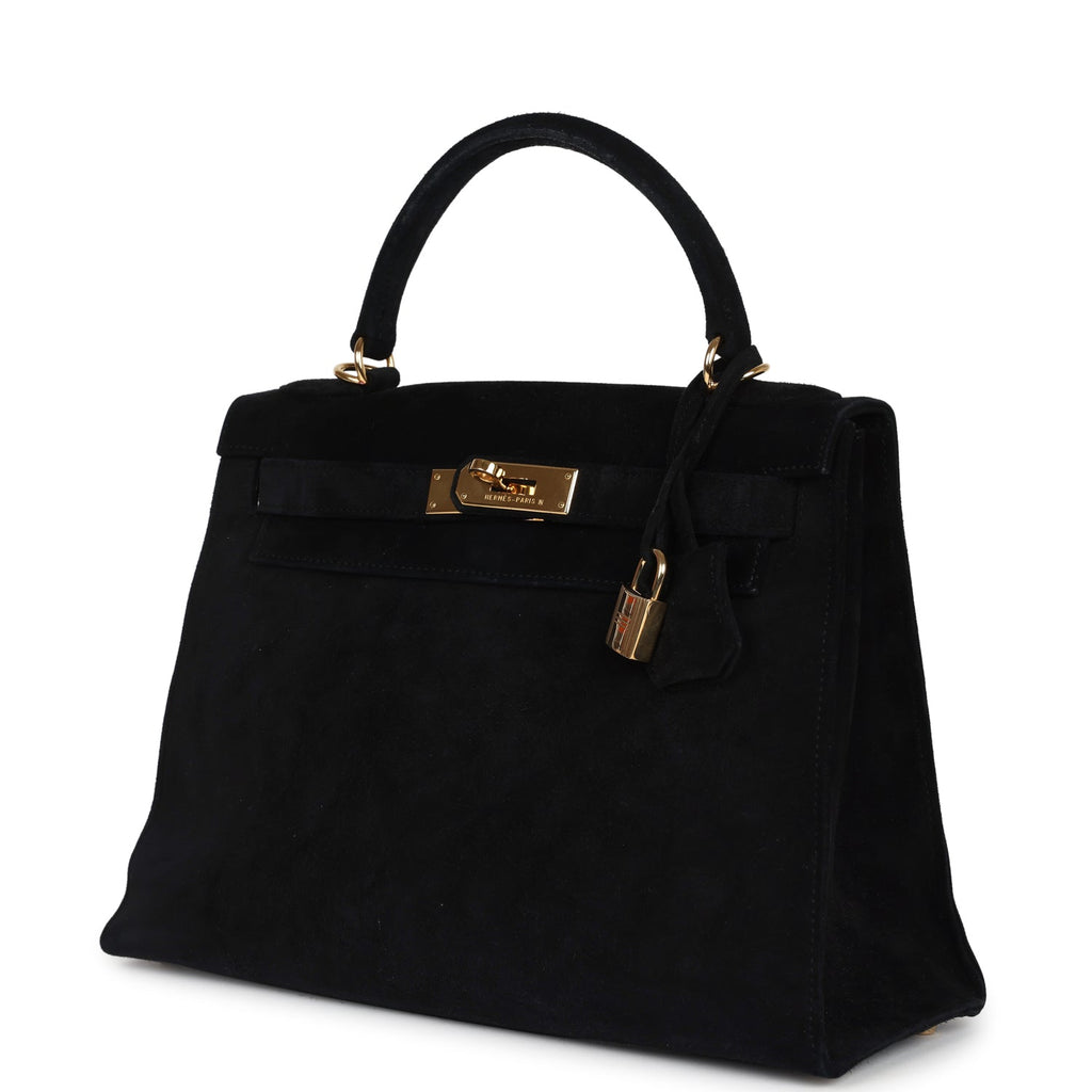Vintage Kelly Sellier 28 Black Doblis Gold Hardware Bag
