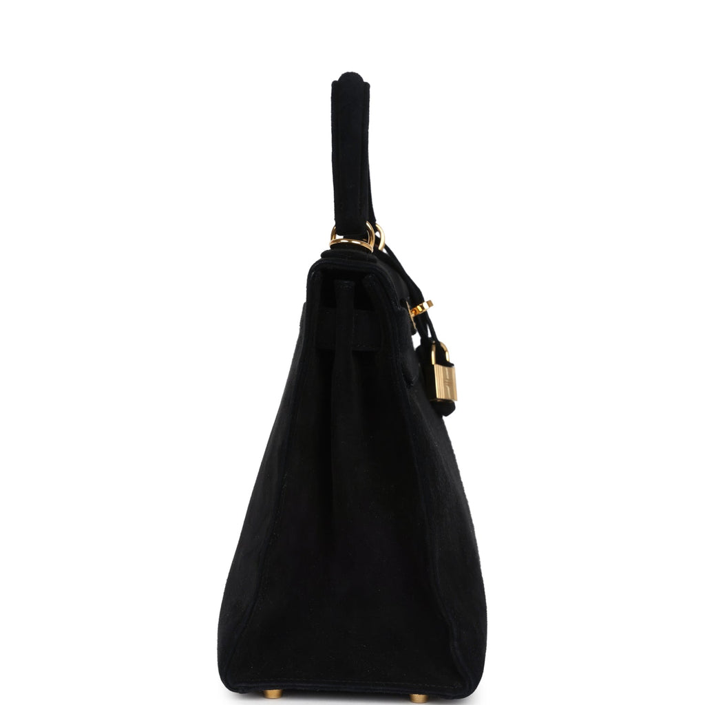 Vintage Kelly Sellier 28 Black Doblis Gold Hardware Bag