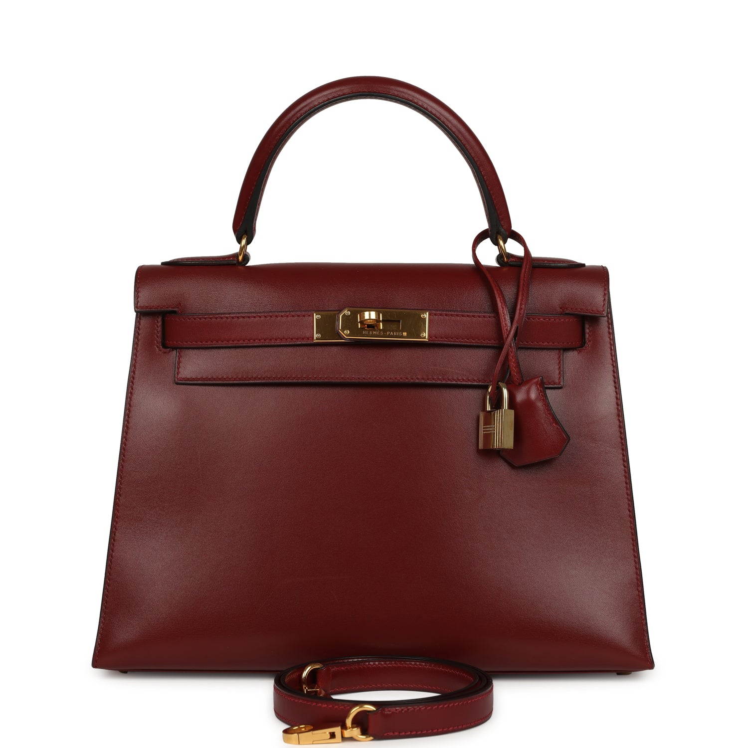 Vintage Kelly Sellier 28 Rouge H Box Gold Hardware Bag