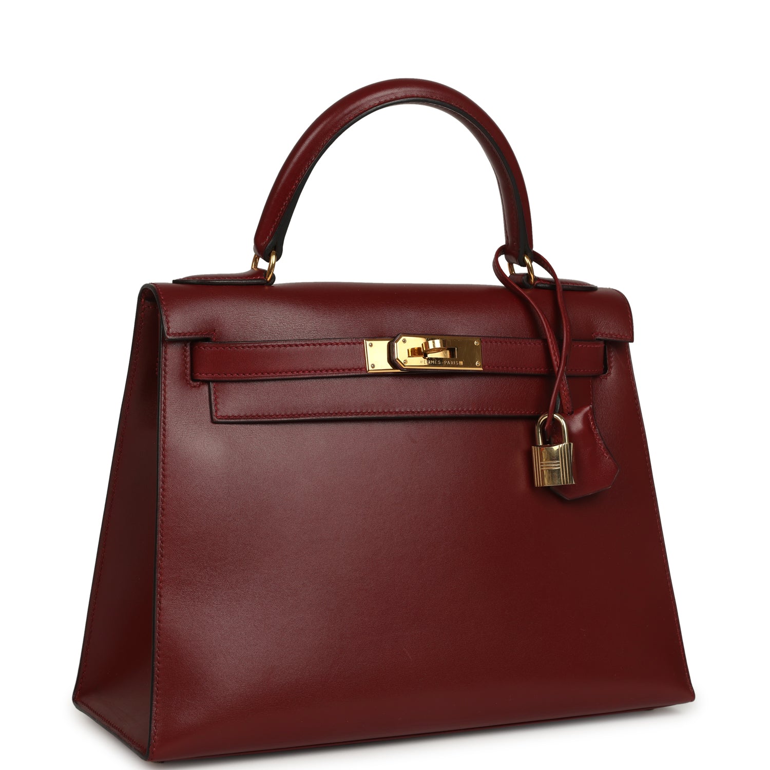 Vintage Kelly Sellier 28 Rouge H Box Gold Hardware Bag