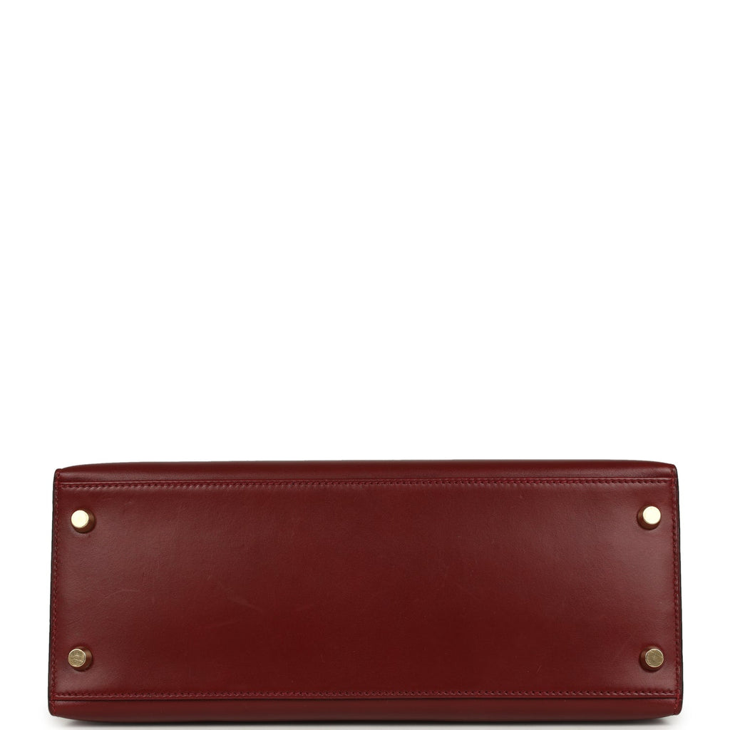 Vintage Kelly Sellier 28 Rouge H Box Gold Hardware Bag