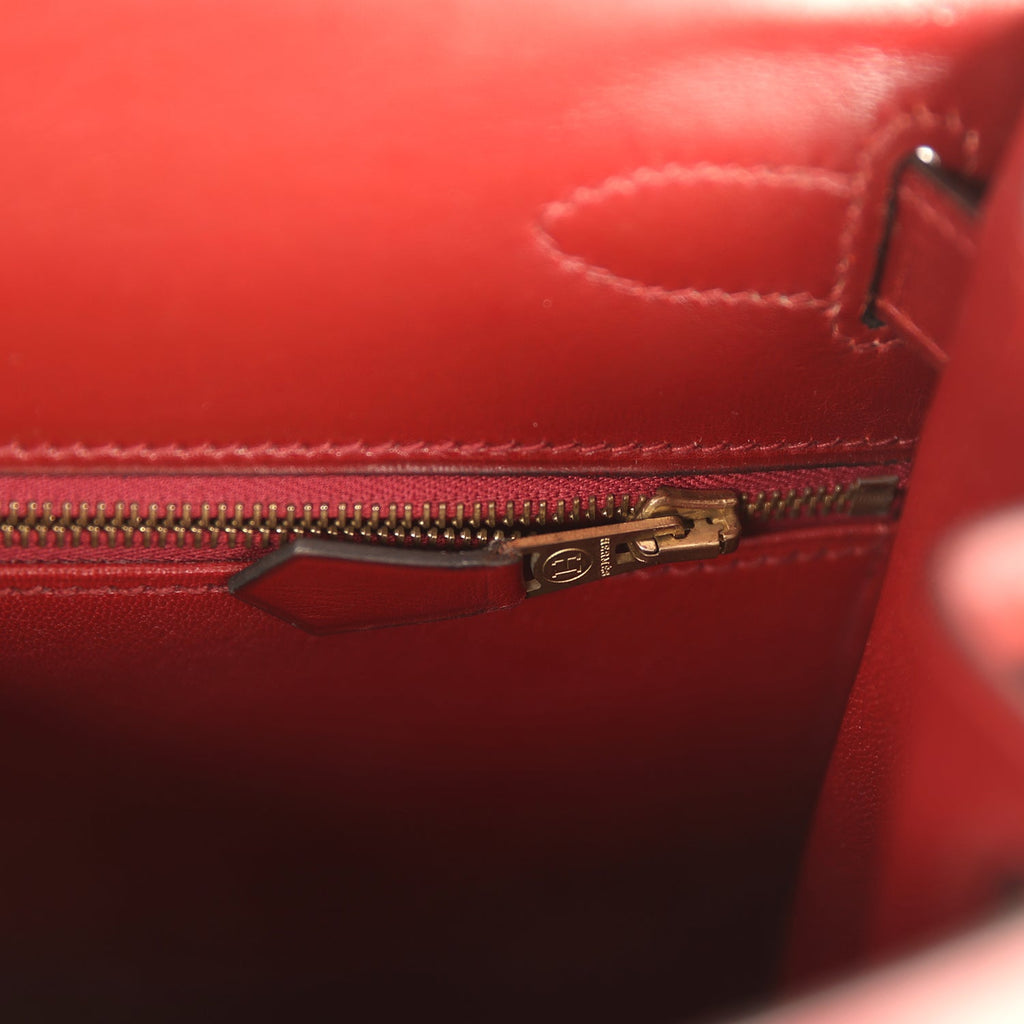 Vintage Kelly Sellier 28 Rouge H Box Gold Hardware Bag