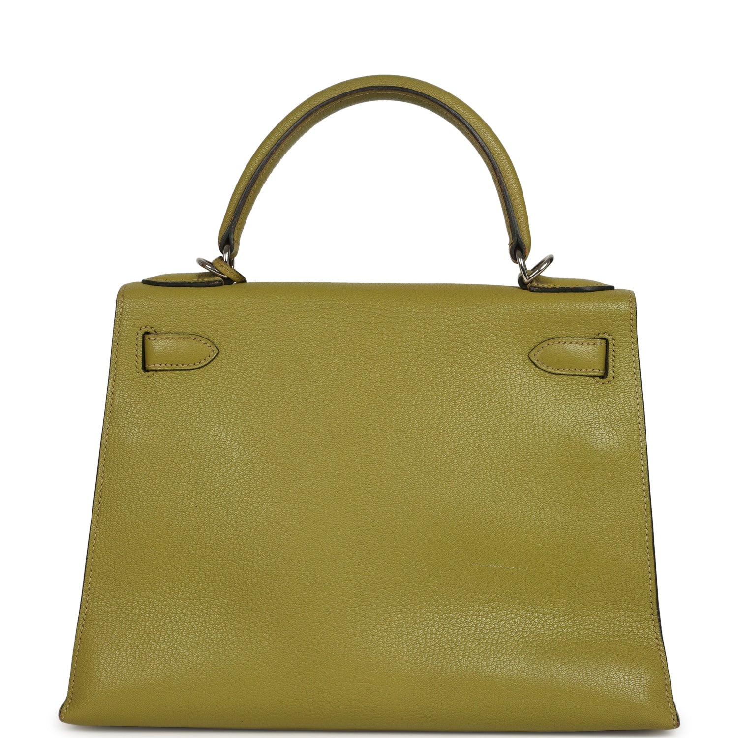 Vintage Kelly Sellier 28 Vert Chartreuse Chevre Mysore Palladium Hardware Bag