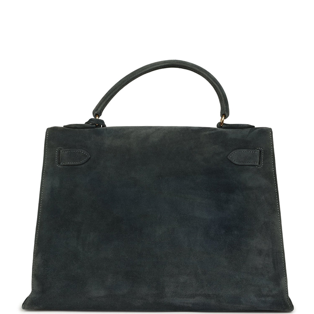 Vintage Kelly Sellier 32 Bleu Indigo Doblis Gold Hardware Bag