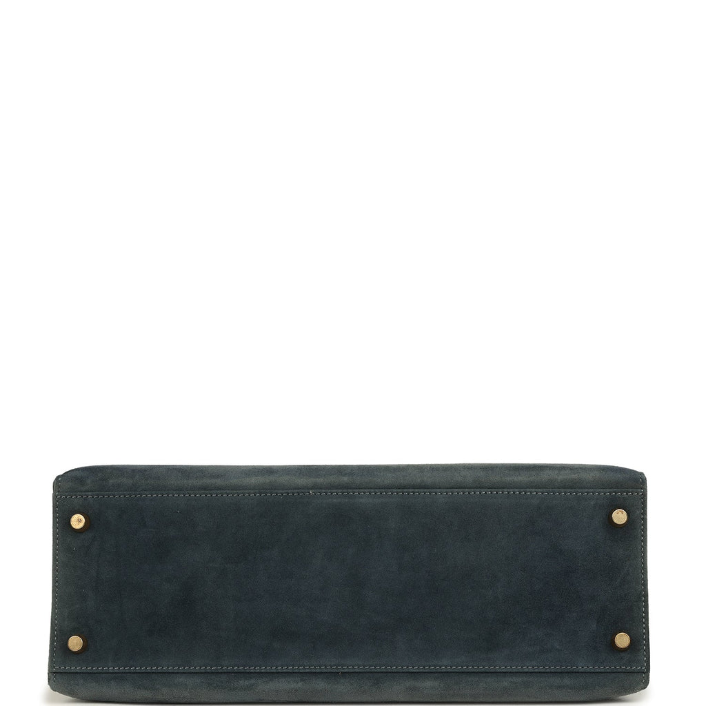 Vintage Kelly Sellier 32 Bleu Indigo Doblis Gold Hardware Bag