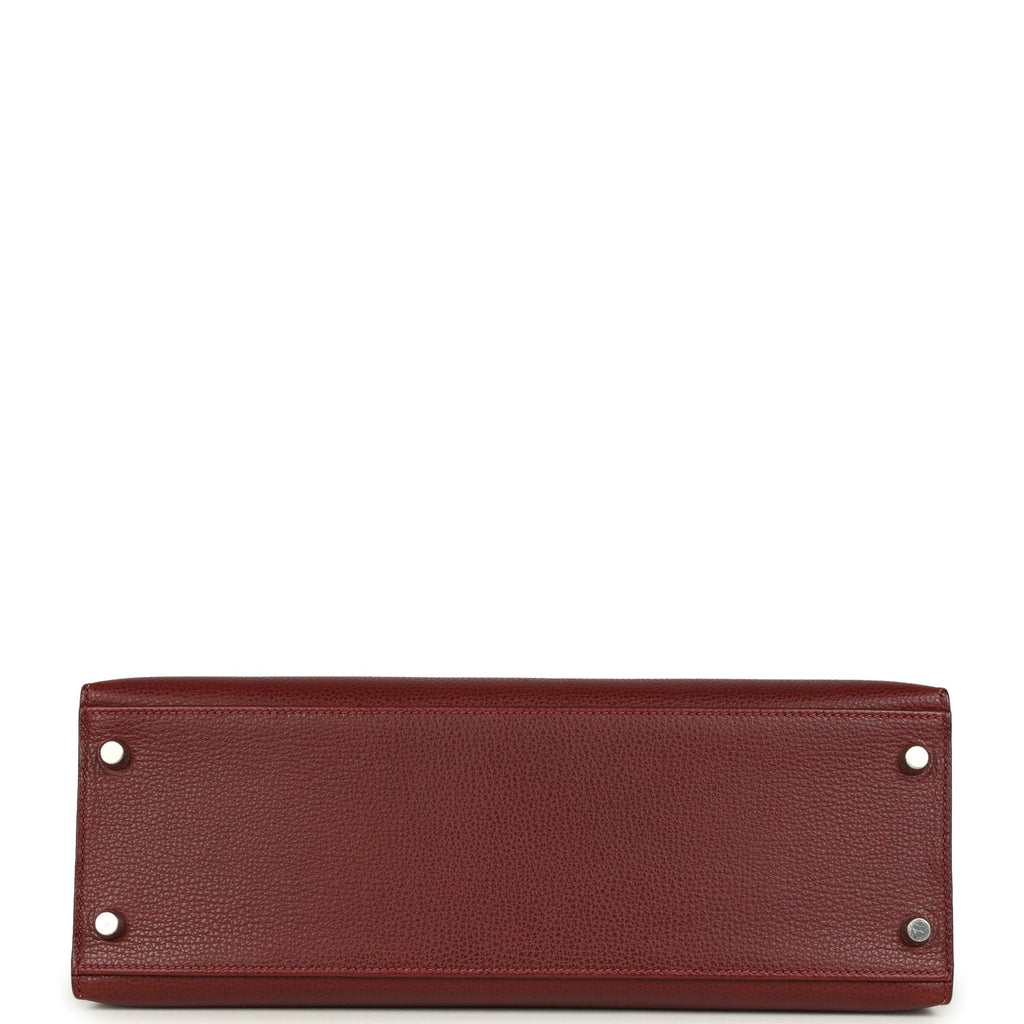 Vintage Kelly Sellier 32 Rouge H Vache Liegee Palladium Hardware Bag
