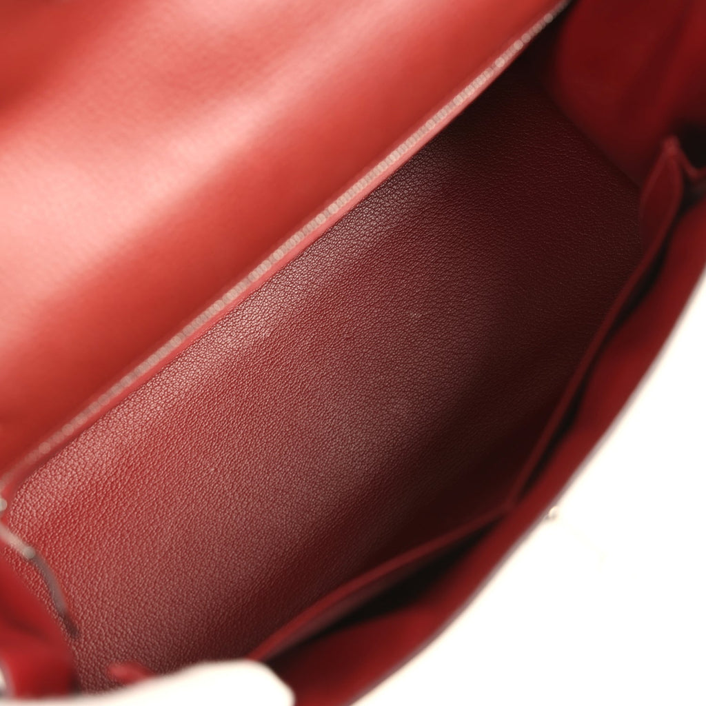 Vintage Kelly Sellier 32 Rouge H Vache Liegee Palladium Hardware Bag