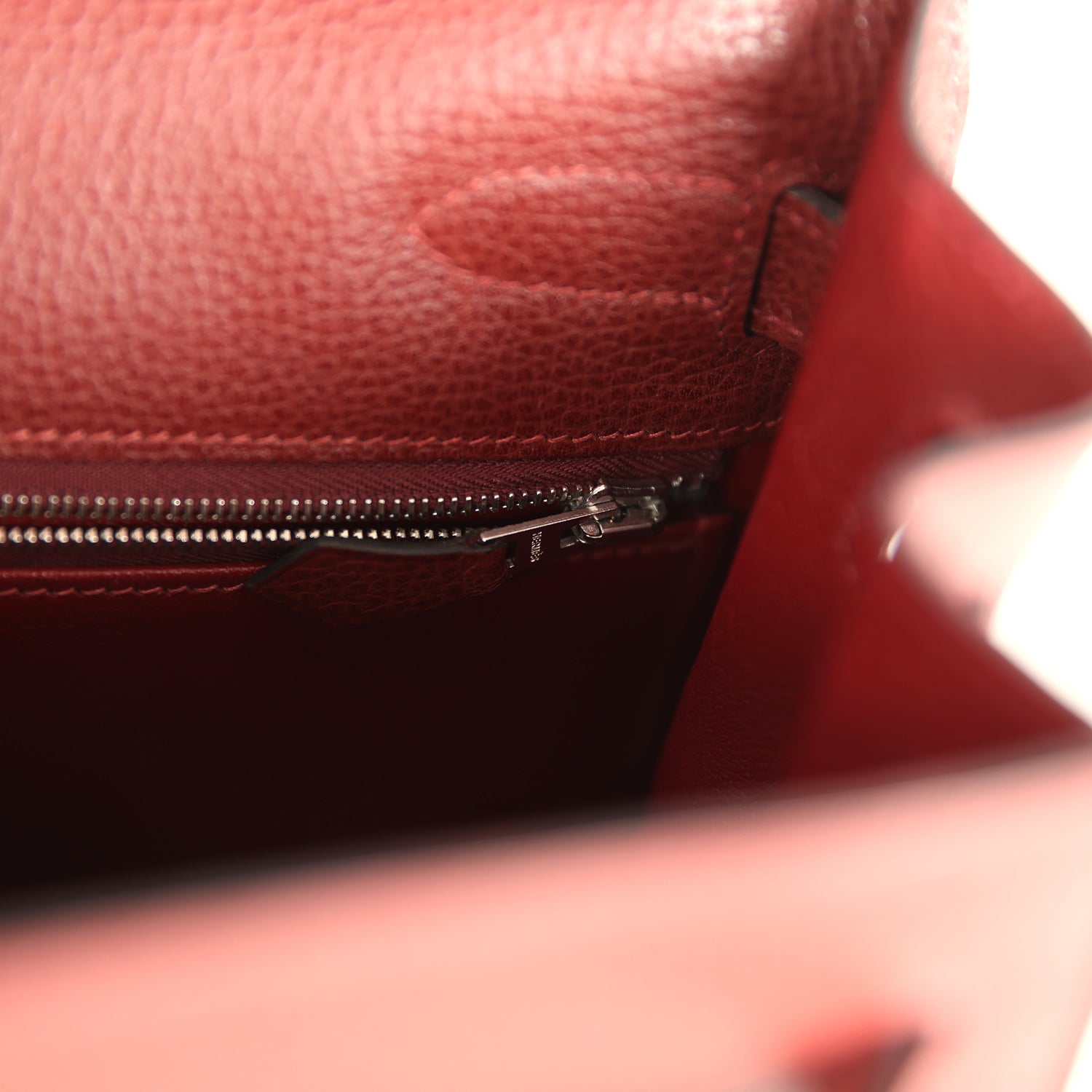 Vintage Kelly Sellier 32 Rouge H Vache Liegee Palladium Hardware Bag