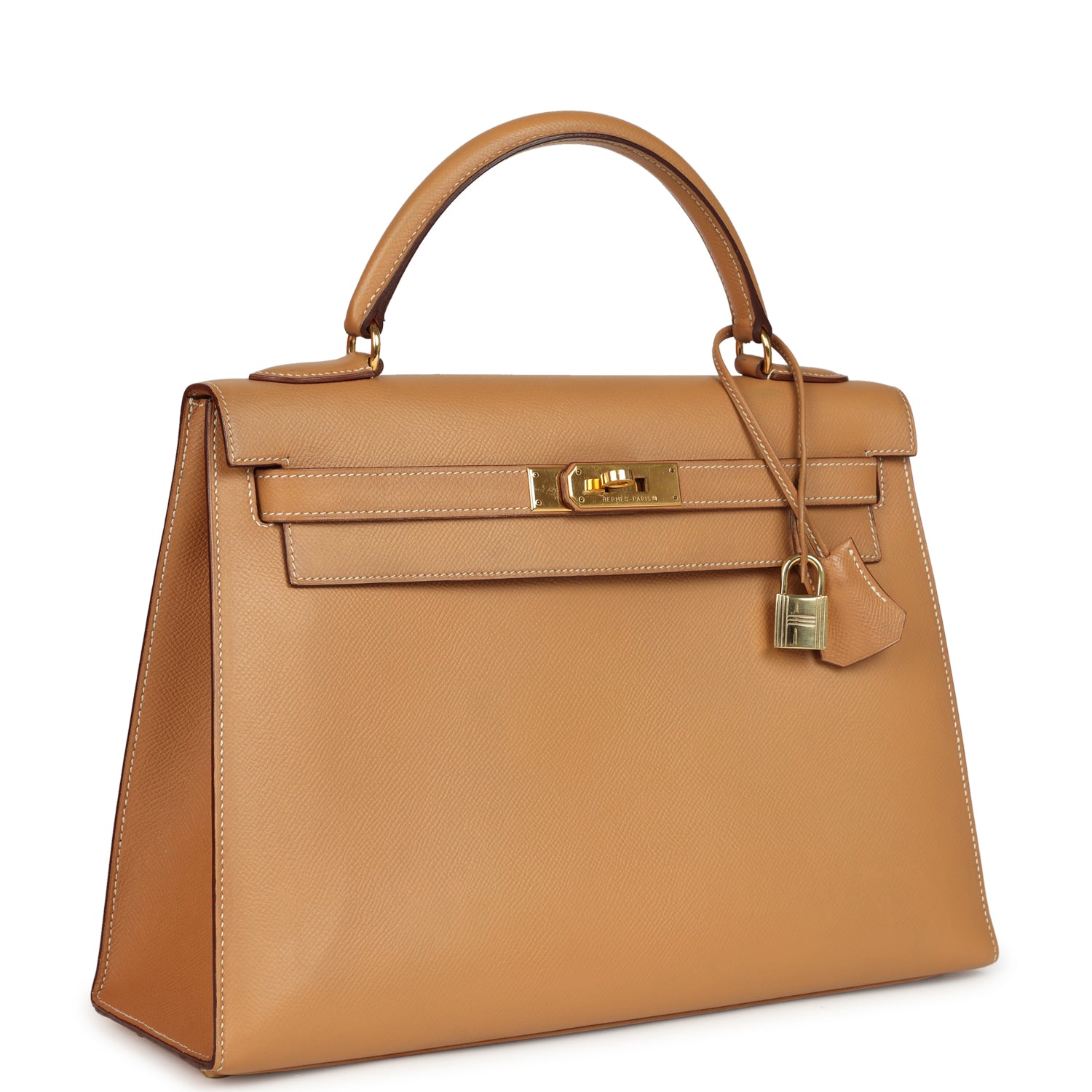 Vintage Sellier Kelly 32 Naturel Courchevel Gold Hardware Bag