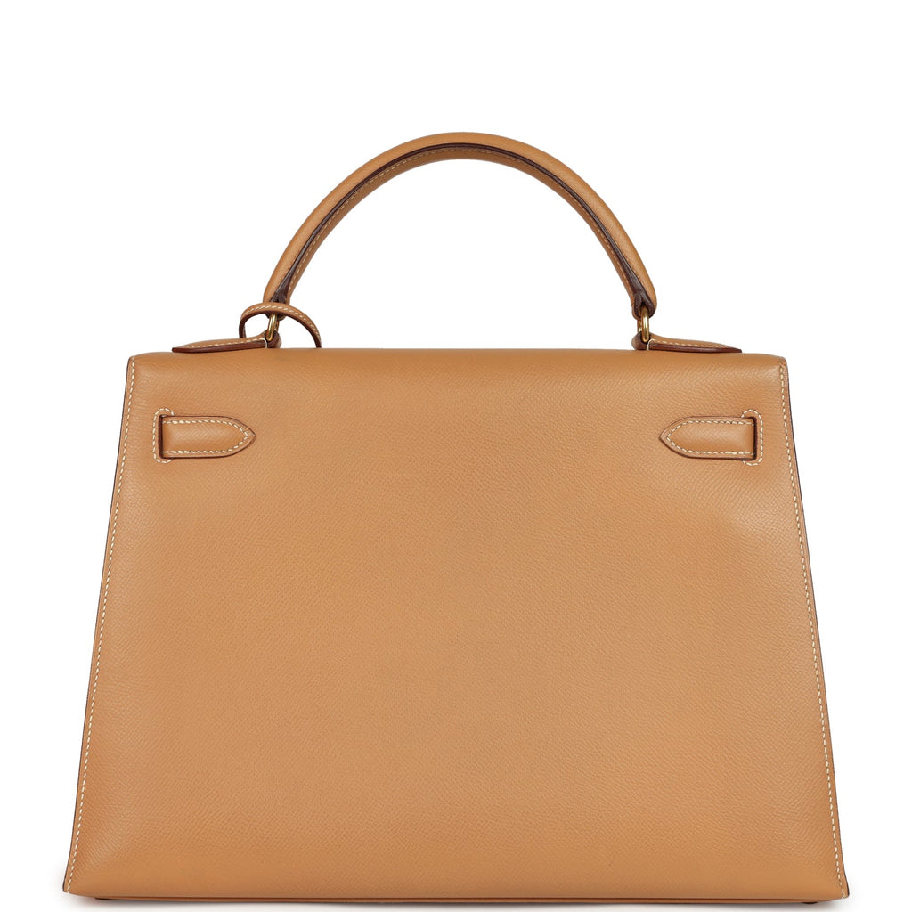 Vintage Sellier Kelly 32 Naturel Courchevel Gold Hardware Bag